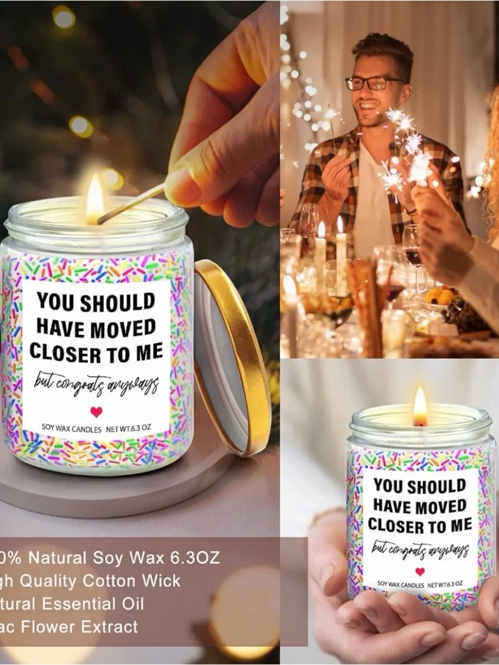 Funny Soy Wax Candle “You Should Have Moved Closer to Me” | Housewarming Gift 🕯️
